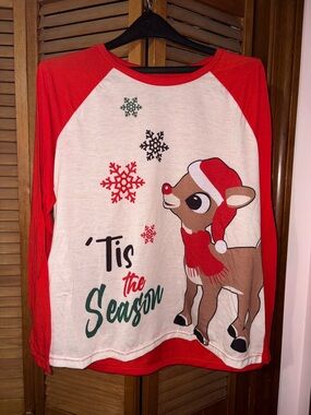 Rudolph pajama top.